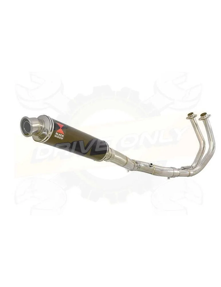 FZ-07 Tracer 2014 2015 2016 2017 Passage Haut Décatalyseur Ligne complètes & Rond Noir Silencieux En Inox 350mm