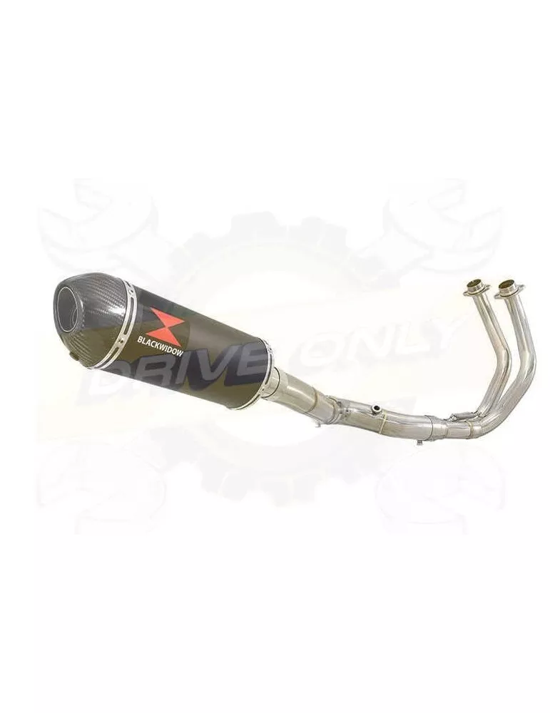 FZ-07 Tracer 2014 2015 2016 2017 Passage Haut Décatalyseur Ligne complètes & Ovale Noir Silencieux En Inox + Carbon Tip