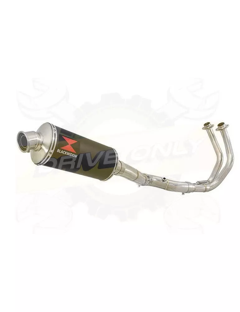 FZ-07 Tracer 2014 2015 2016 2017 Passage Haut Décatalyseur Ligne complètes & Ovale Noir Silencieux En Inox 300mm