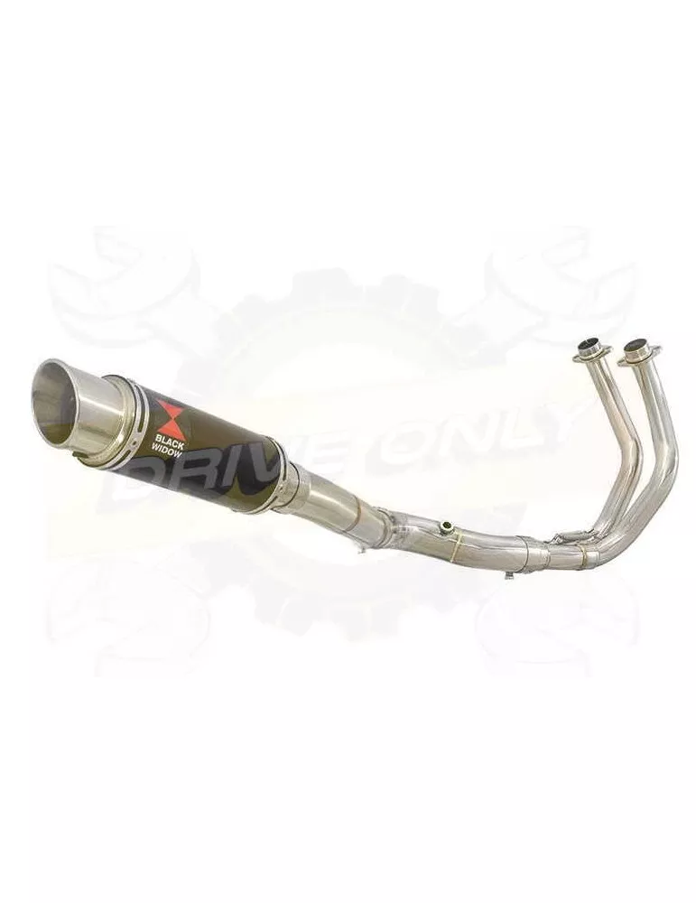 FZ-07 Tracer 2014 2015 2016 2017 Passage Haut Décatalyseur Ligne complètes & Rond GP Style Noir Silencieux En Inox 23