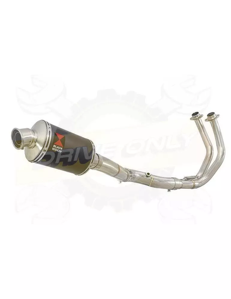 FZ-07 Tracer 2014 2015 2016 2017 Passage Haut Décatalyseur Ligne complètes & Ovale Noir Silencieux En Inox 230mm