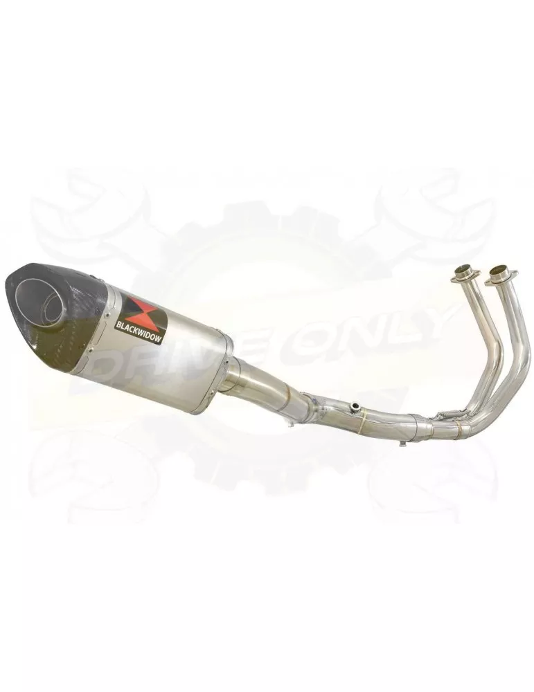 FZ-07 Tracer 2014 2015 2016 2017 Passage Haut Décatalyseur Ligne complètes Tri Ovale Stainless Silencieux Carbon Tip 250mm