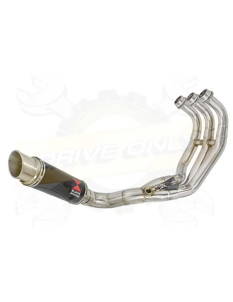 MT09 MT-09 2013-2021 Passage Bas Décatalyseur Ligne complète & Silencieux Rond GP Style Noir en Inox 230mm