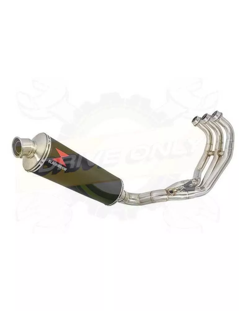 MT09 MT-09 2013-2021  Passage Bas Décatalyseur Ligne complète & Silencieux Ovale Noir en Inox 400mm