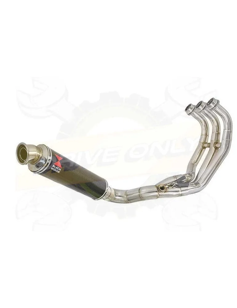 MT09 MT-09 2013-2021  Passage Bas Décatalyseur Ligne complète & Silencieux Rond GP Style Noir en Inox 350mm