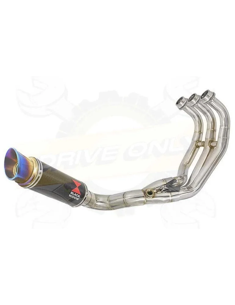 MT09 MT-09 2013-2021  Passage Bas Décatalyseur Ligne complète & Silencieux Rond GP Style en Carbone + Canule en Inox Anodisé 230