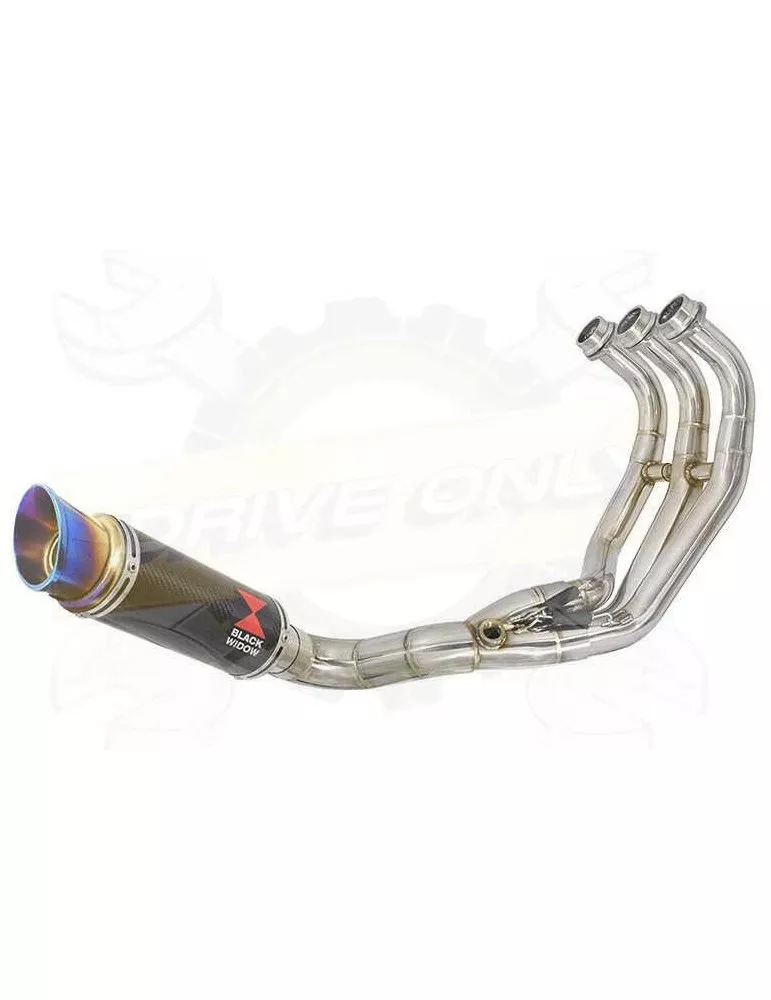 MT09 MT-09 2013-2021  Passage Bas Décatalyseur Ligne complète & Silencieux Rond GP Style en Carbone + Canule en Inox Anodisé 230