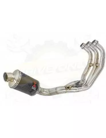 MT09 MT-09 2013-2021  Passage Bas Décatalyseur Ligne complète & Silencieux Ovale Noir en Inox 230mm