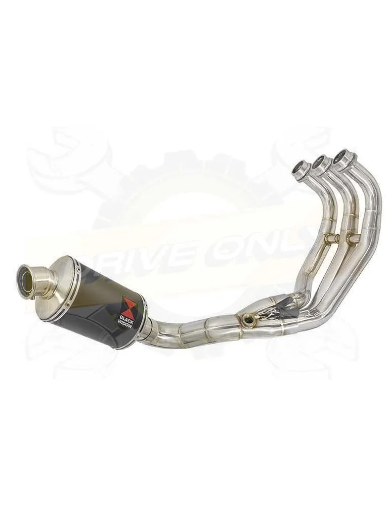 MT09 MT-09 2013-2021  Passage Bas Décatalyseur Ligne complète & Silencieux Ovale Noir en Inox 230mm