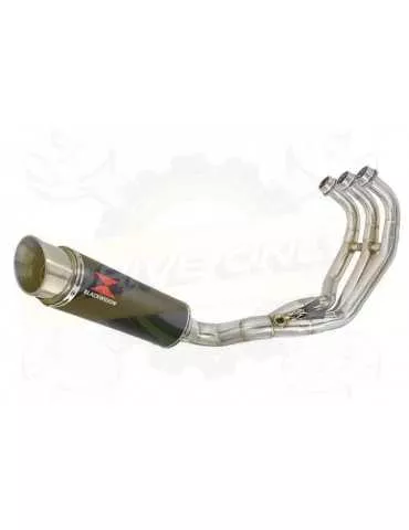 MT09 MT-09 2013-2021  Passage Bas Décatalyseur Ligne complète & Silencieux Rond GP Style Noir en Inox 360mm