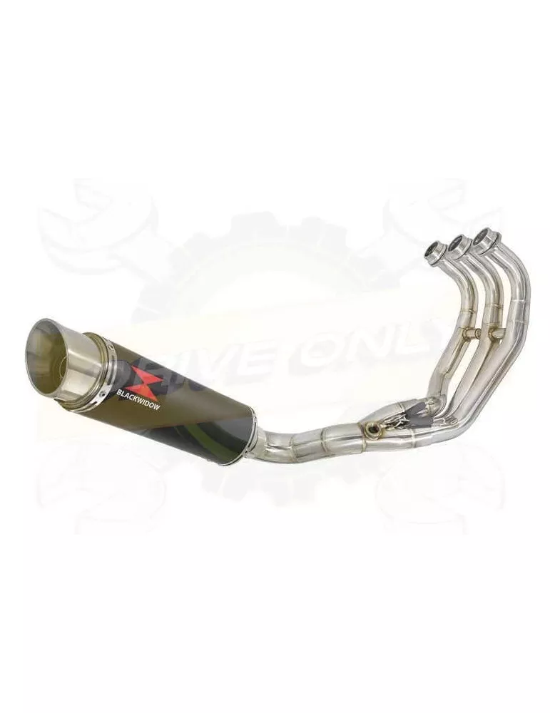 MT09 MT-09 2013-2021  Passage Bas Décatalyseur Ligne complète & Silencieux Rond GP Style Noir en Inox 360mm