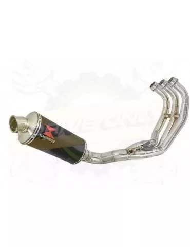 MT09 MT-09 2013-2021  Passage Bas Décatalyseur Ligne complète & Silencieux Ovale Noir en Inox 300mm