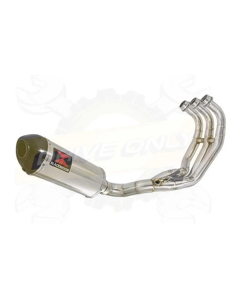 MT09 MT-09 2013-2021  Passage Bas Décatalyseur Ligne complète & Silencieux Ovale en Inox + Canule en Carbone 300mm