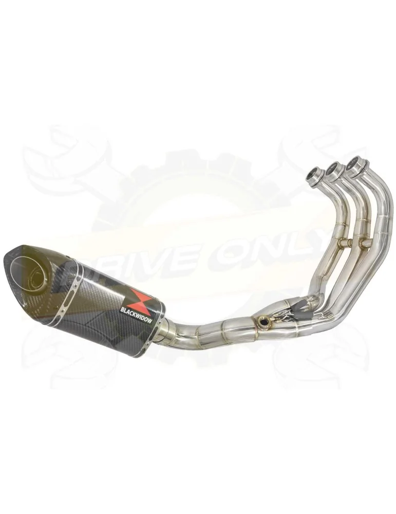 MT09 MT-09 2013-2021  Passage Bas Décatalyseur Ligne complète + Silencieux Tri Ovale En Carbone 250mm