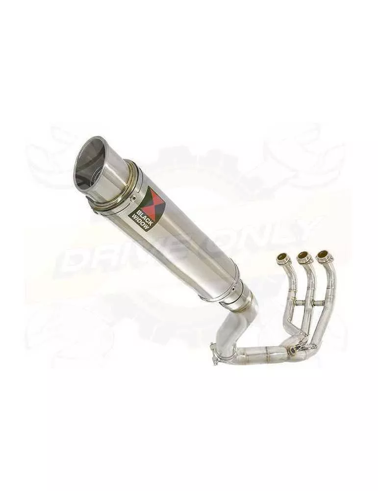 MT09 MT-09 2013-2021  Passage Haut Décatalyseur Ligne complète & Silencieux Rond GP Style en Inox 350mm