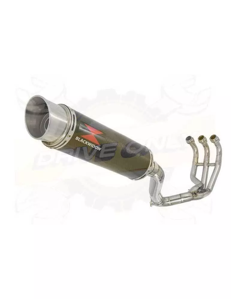 MT09 MT-09 2013-2021  Passage Haut Décatalyseur Ligne complète & Silencieux Rond GP Style en Carbone 360mm