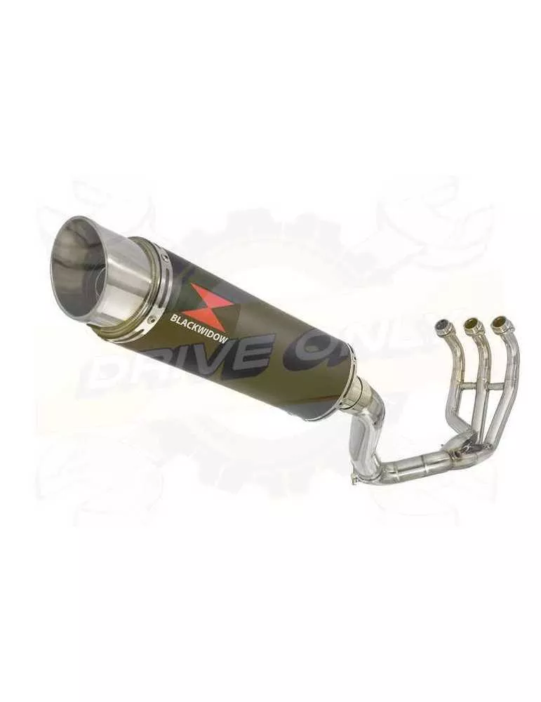 MT09 MT-09 2013-2021  Passage Haut Décatalyseur Ligne complète & Silencieux Rond GP Style Noir en Inox 360mm