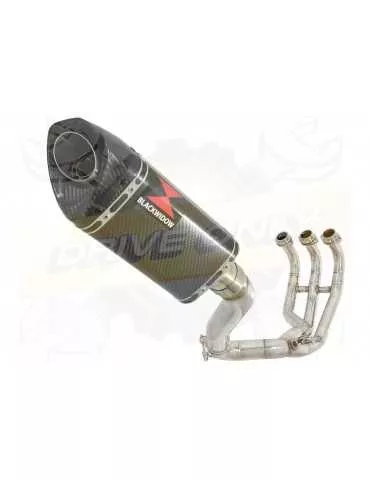 MT09 MT-09 2013-2021 Passage Haut Décatalyseur Ligne complète & Silencieux Tri Ovale En Carbone 250mm