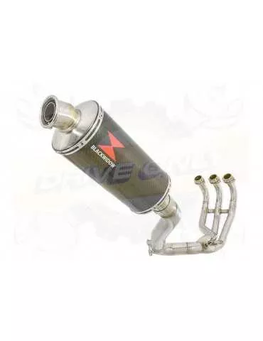 MT09 MT-09 2013-2021  Passage Haut Décatalyseur Ligne complète & Silencieux Ovale En Carbone 300mm