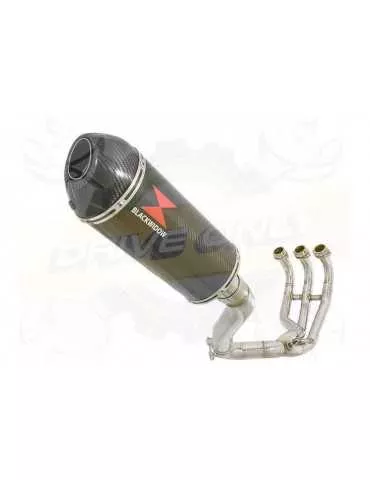 MT09 MT-09 2013-2021 Passage Haut Décatalyseur Ligne complète & Silencieux Ovale En Carbone 300mm