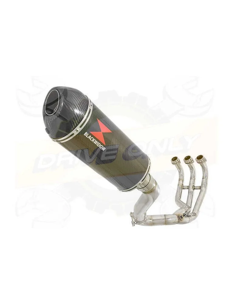 MT09 MT-09 2013-2021 Passage Haut Décatalyseur Ligne complète & Silencieux Ovale En Carbone 300mm