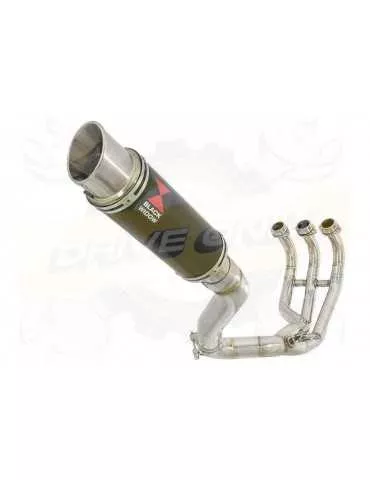 MT09 MT-09 2013-2021 Passage Haut Décatalyseur Ligne complète & Silencieux Rond GP Style Noir en Inox 230mm