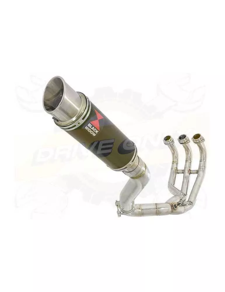 MT09 MT-09 2013-2021 Passage Haut Décatalyseur Ligne complète & Silencieux Rond GP Style Noir en Inox 230mm