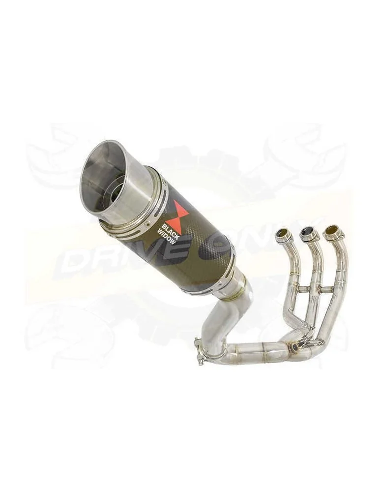 MT09 MT-09 2013-2021 Passage Haut Décatalyseur Ligne complète & Silencieux Rond en Carbone 200mm