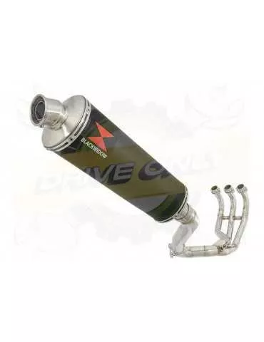 MT09 MT-09 2013-2021  Passage Haut Décatalyseur Ligne complète & Silencieux Ovale Noir en Inox 400mm