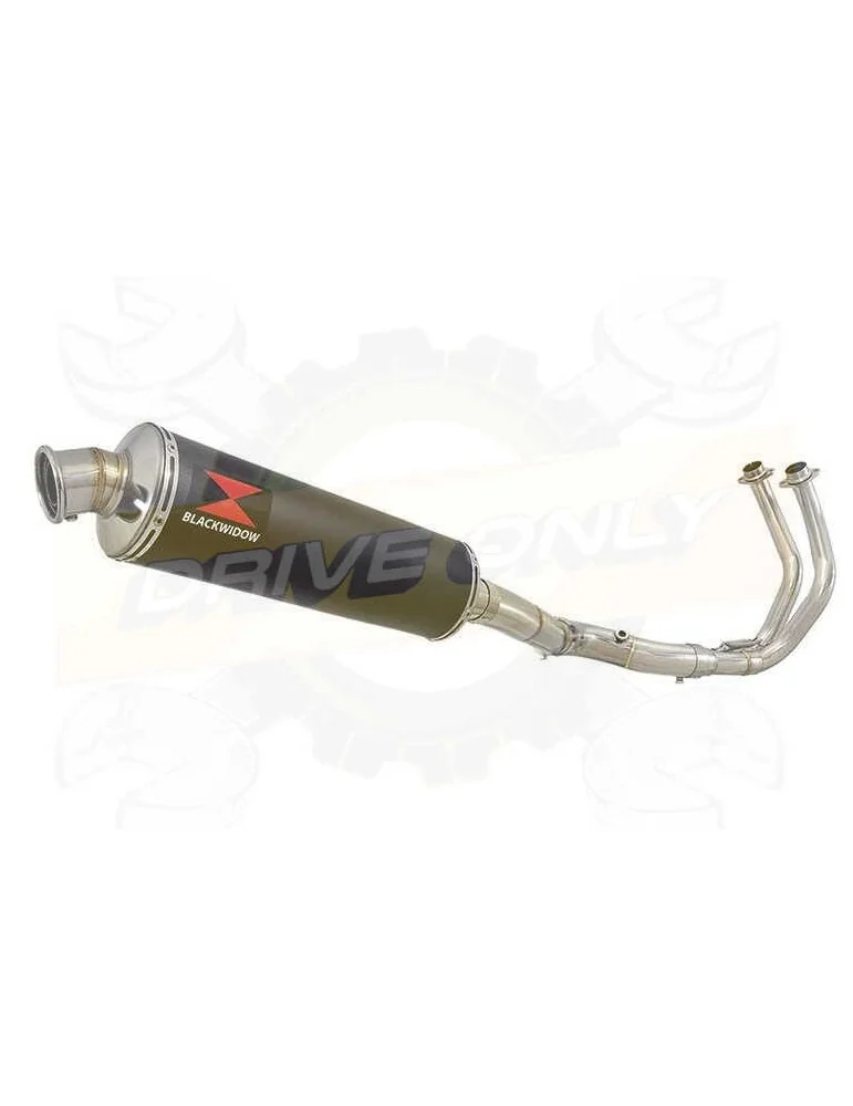 MT07 MT-07 2014 2015 2016 2017 Passage Haut Décatalyseur Ligne complète & Silencieux Rond Noir En Inox 400mm