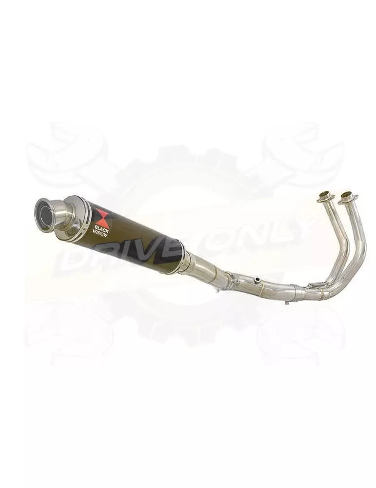 MT07 MT-07 2014 2015 2016 2017 Passage Haut Décatalyseur Ligne complète & Silencieux Rond Noir En Inox 350mm