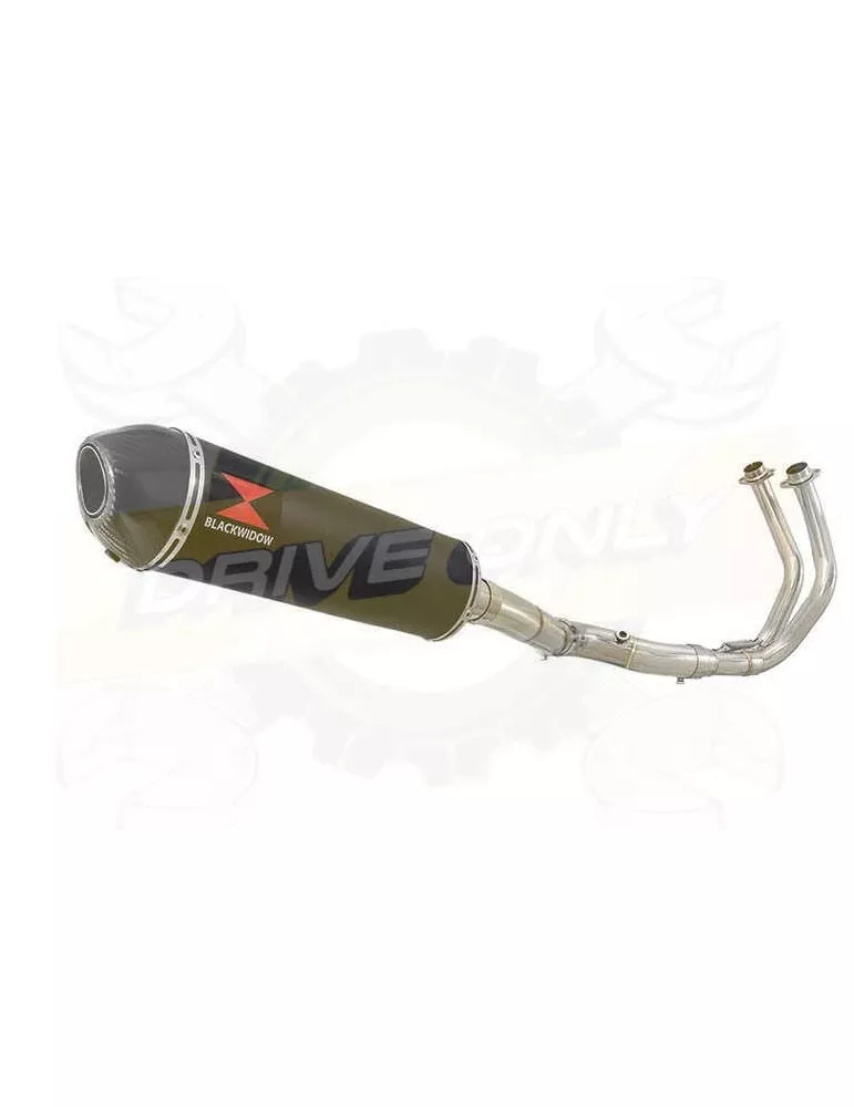 MT07 MT-07 2014 2015 2016 2017 Passage Haut Décatalyseur Ligne complète & Silencieux Ovale Noir En Inox + Canule en Carbone 400m