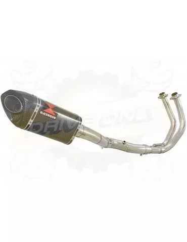 MT07 MT-07 2014 2015 2016 2017 Passage Haut Décatalyseur Ligne complète & Silencieux Tri Ovale En Carbone 250mm