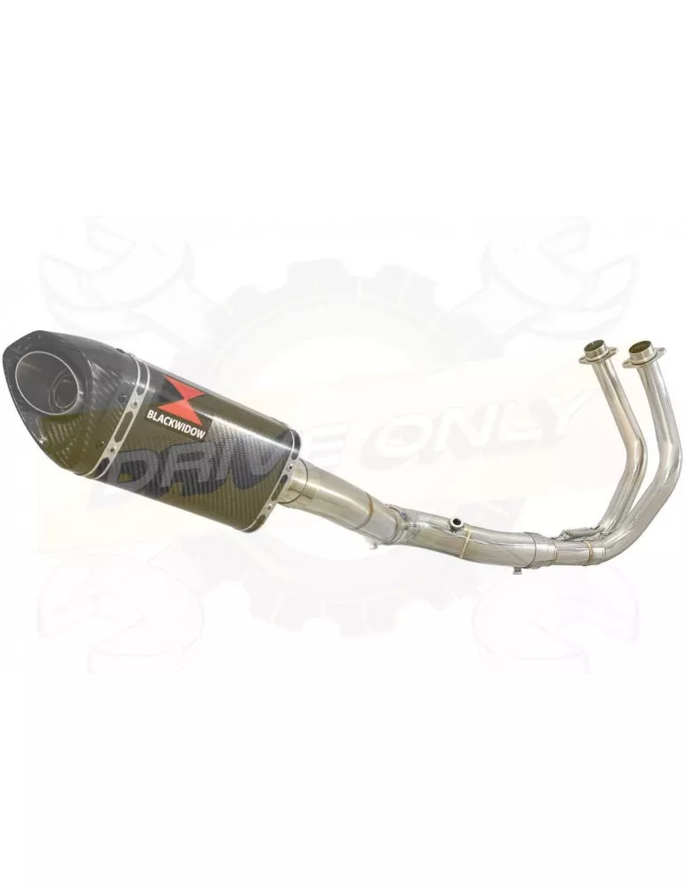 MT07 MT-07 2014 2015 2016 2017 Passage Haut Décatalyseur Ligne complète & Silencieux Tri Ovale En Carbone 250mm