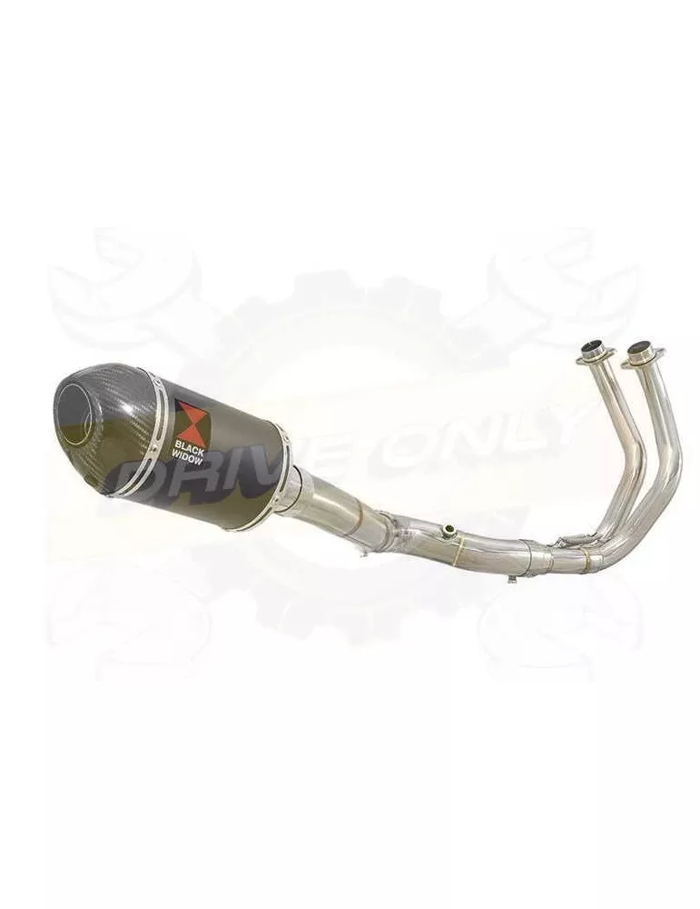 MT07 MT-07 2014 2015 2016 2017 Passage Haut Décatalyseur Ligne complète & Silencieux Ovale Noir En Inox + Canule en Carbone 230m