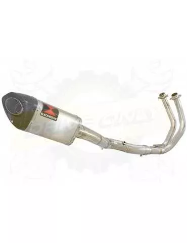 MT-07 14 15 16 17 Passage Haut Décatalyseur Ligne complète + Silencieux Tri Ovale en Inox + Canule en Carbone 250mm