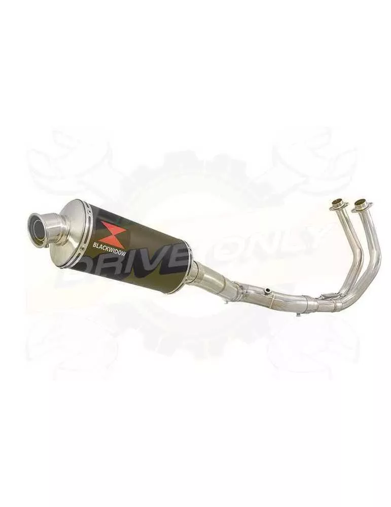 MT07 MT-07 2014 2015 2016 2017 Passage Haut Décatalyseur Ligne complète & Silencieux Ovale Noir En Inox 300mm