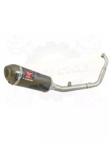 MT125 2014 - 2019 Passage Bas Ligne complète & Silencieux Ovale Noir En Inox + Canule En Carbone 300mm