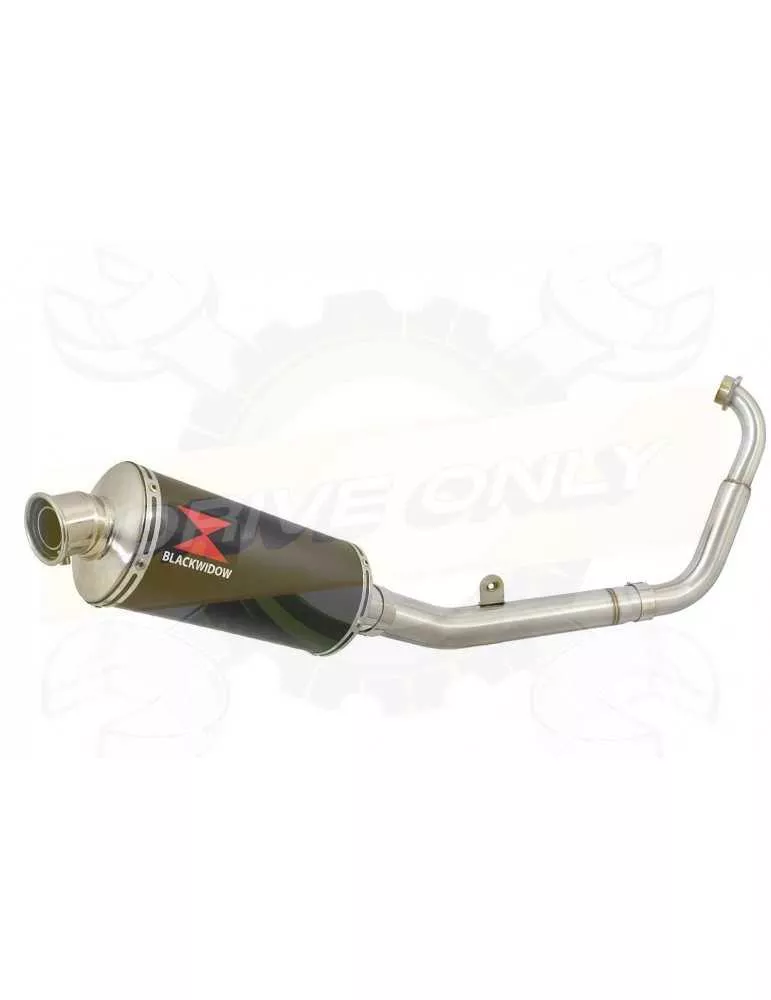 MT125 2014 - 2019 Passage Bas Ligne complète & Silencieux Ovale Noir En Inox 300mm