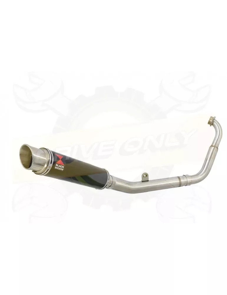 MT125 2014 - 2019 Passage Bas Ligne complète & Silencieux Rond GP Style Noir En Inox 350mm