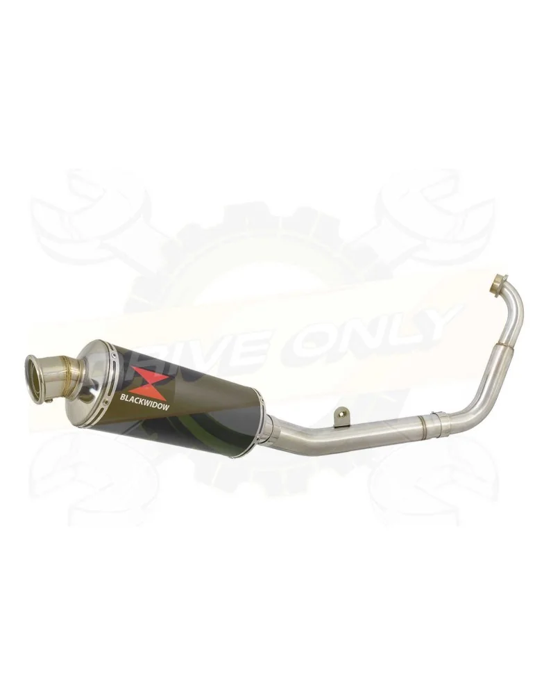 MT125 2014 - 2019 Passage Bas Ligne complète & Silencieux Rond Noir En Inox 300mm