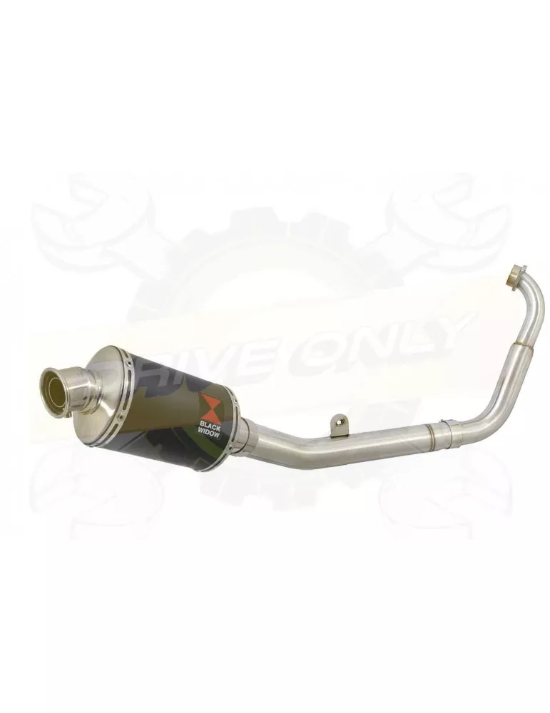 MT125 2014 - 2019 Passage Bas Ligne complète & Silencieux Ovale Noir En Inox 230mm
