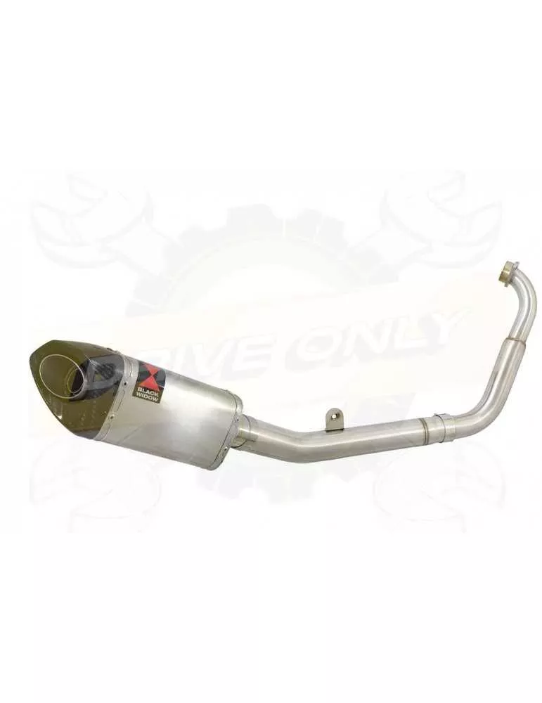 MT125 2014 - 2019 Passage Bas Ligne complète & Silencieux Tri Ovale en Inox + Canule en Carbone 250mm
