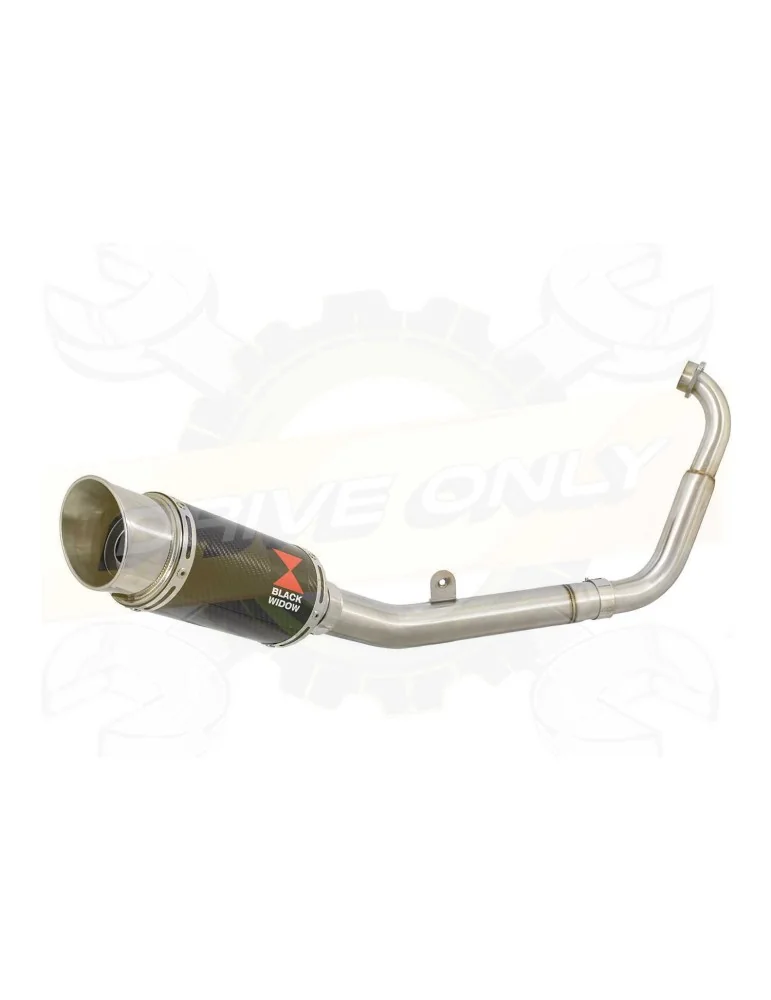 MT125 2014 - 2019 Passage Bas Ligne complète & Silencieux Rond En Carbone 200mm