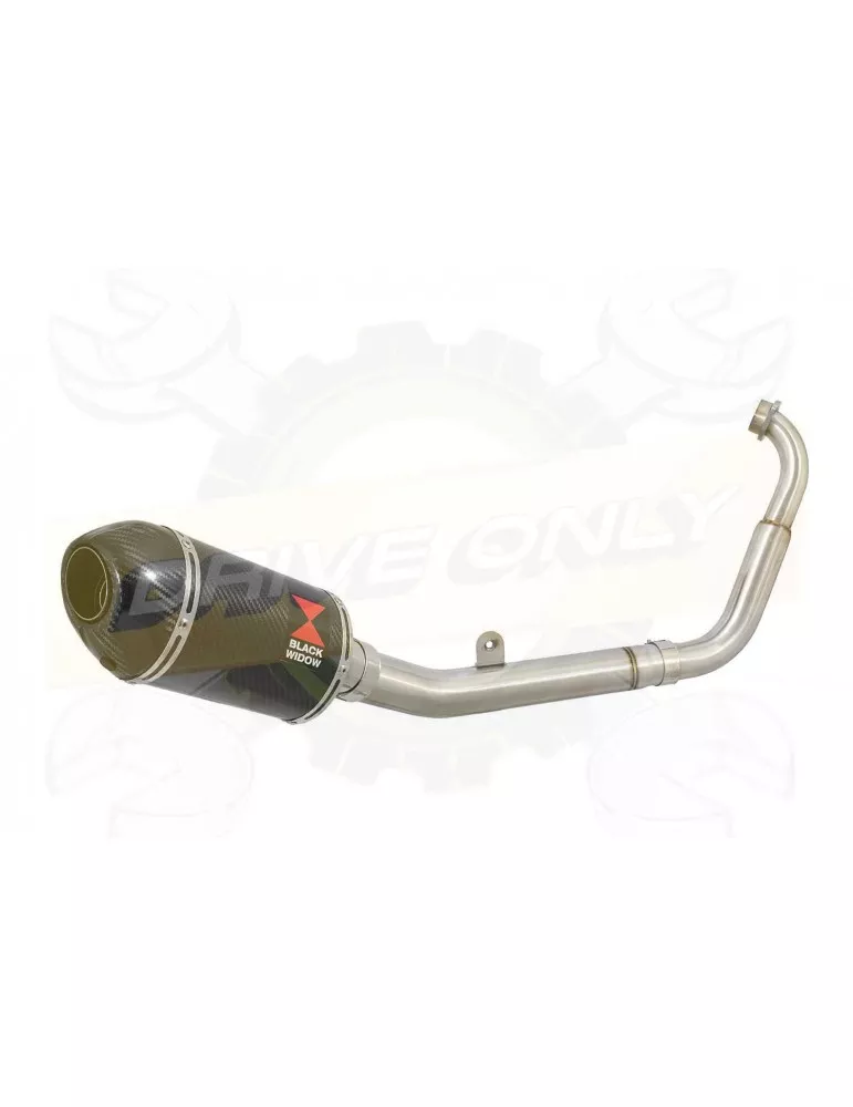 MT125 2014 - 2019 Passage Bas Ligne complète & Silencieux Ovale En Carbone 200mm