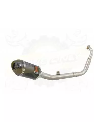 MT125 2014 - 2019 Passage Bas Ligne complète & Silencieux Ovale Noir En Inox + Canule En Carbone 200mm
