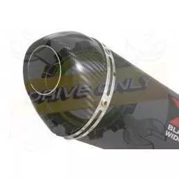 MT125 2014 - 2019 Passage Bas Ligne complète & Silencieux Ovale Noir En Inox + Canule En Carbone 200mm