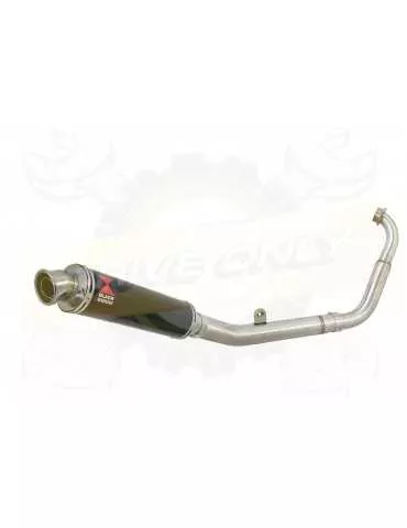 MT125 2014 - 2019 Passage Bas Ligne complète & Silencieux Rond Noir En Inox 350mm