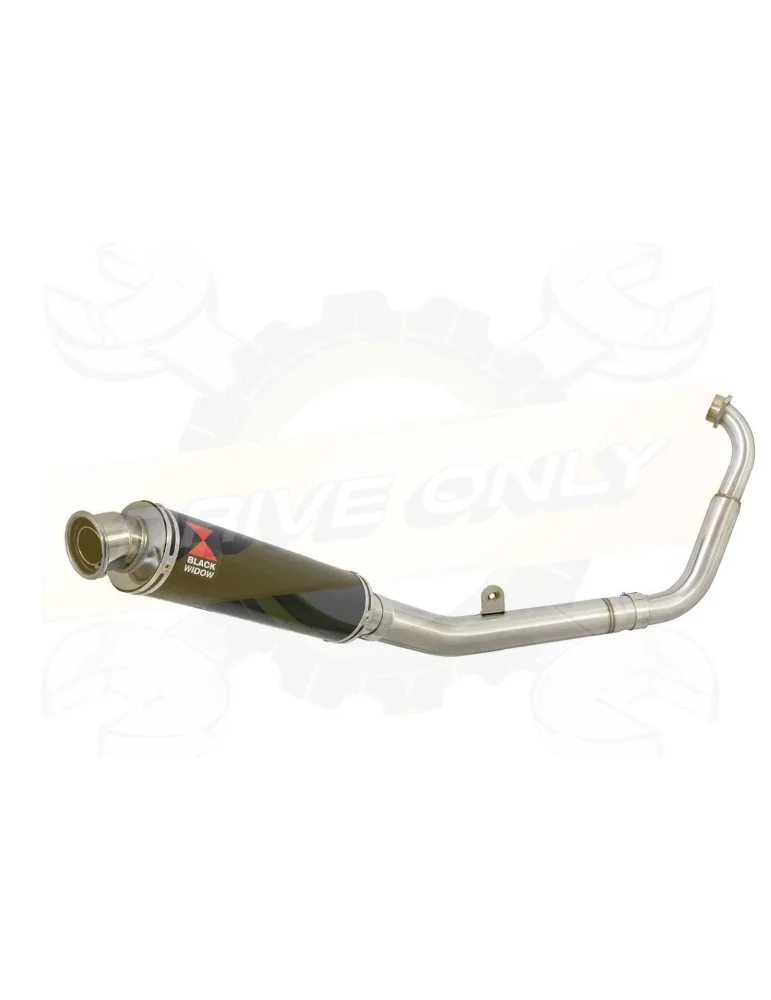 MT125 2014 - 2019 Passage Bas Ligne complète & Silencieux Rond Noir En Inox 350mm