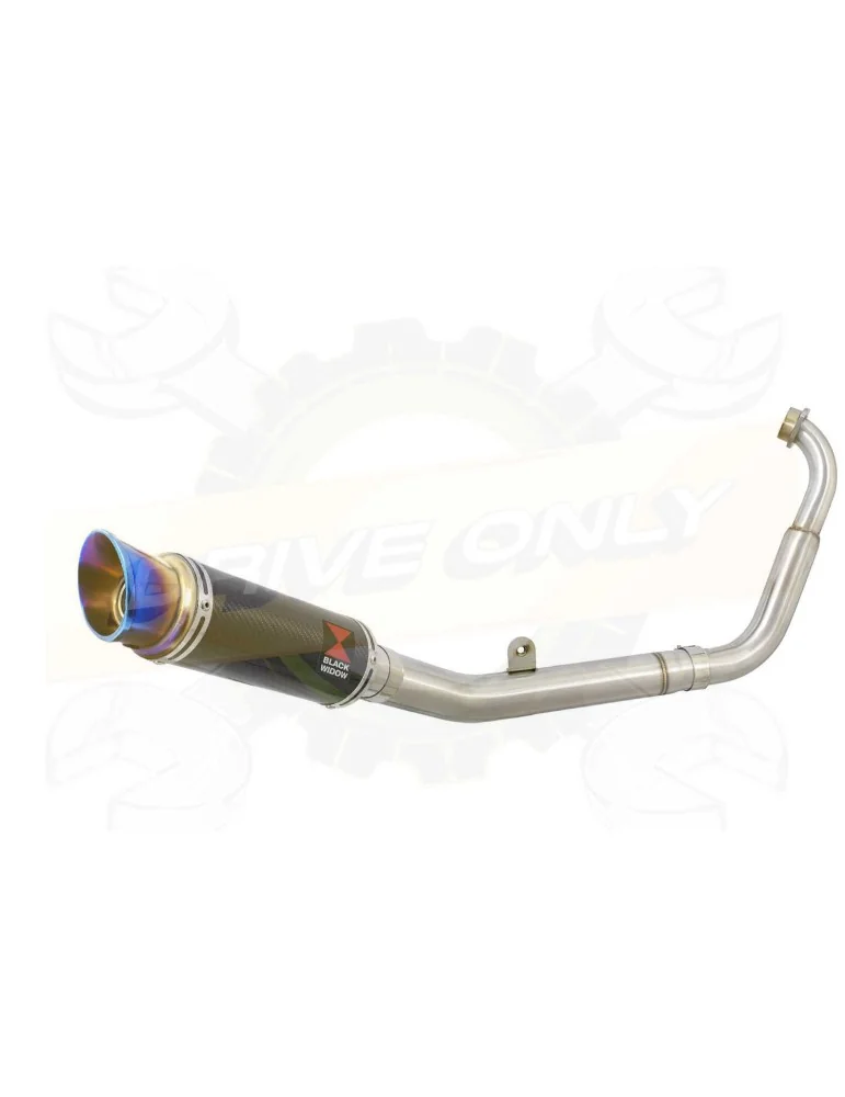 MT125 2014 - 2019 Passage Bas Ligne complète & Silencieux GP Rond En Carbone + Canule En Inox Anodisé 230mm